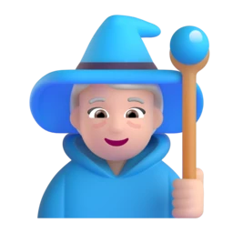 Woman mage: light skin tone animated emoji
