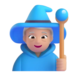 Woman mage: medium-light skin tone animated emoji