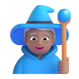Woman mage: medium skin tone animated emoji