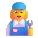 Woman mechanic 3D animated emoji