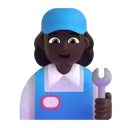 Woman mechanic: dark skin tone 3D animated emoji