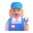 Woman mechanic: medium-light skin tone 3D animated emoji