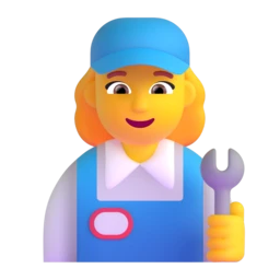 Woman mechanic animated emoji