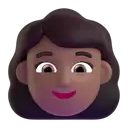Woman: medium-dark skin tone 3D animated emoji
