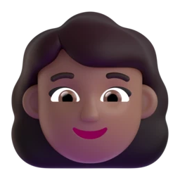 Woman: medium-dark skin tone animated emoji