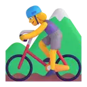 Woman mountain biking 3D animated emoji