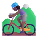 Woman mountain biking: medium-dark skin tone 3D animated emoji
