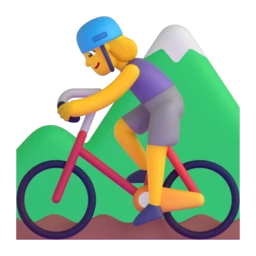 Woman mountain biking animated emoji