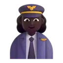 Woman pilot: dark skin tone 3D animated emoji