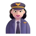 Woman pilot: light skin tone 3D animated emoji