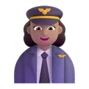 Woman pilot: medium skin tone 3D animated emoji