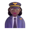 Woman pilot: medium-dark skin tone 3D animated emoji