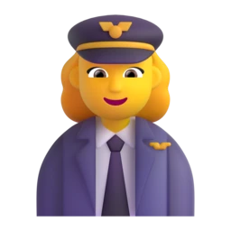 Woman pilot animated emoji