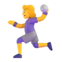 Woman playing handball 3D animated emoji