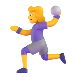 Woman playing handball animated emoji