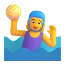 Woman playing water polo 3D animated emoji