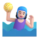 Woman playing water polo: light skin tone 3D animated emoji