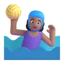 Woman playing water polo: medium skin tone 3D animated emoji