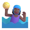 Woman playing water polo: medium-dark skin tone 3D animated emoji
