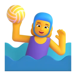 Woman playing water polo animated emoji