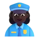 Woman police officer: dark skin tone 3D animated emoji