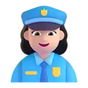 Woman police officer: light skin tone 3D animated emoji