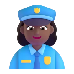 Woman police officer: medium-dark skin tone animated emoji