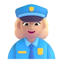 Woman police officer: medium-light skin tone animated emoji
