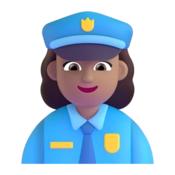 Woman police officer: medium skin tone animated emoji