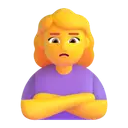 Woman pouting 3D animated emoji