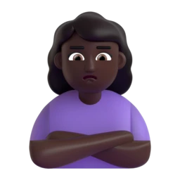 Woman pouting: dark skin tone animated emoji