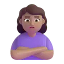 Woman pouting: medium skin tone 3D animated emoji