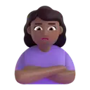 Woman pouting: medium-dark skin tone 3D animated emoji