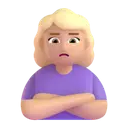 Woman pouting: medium-light skin tone 3D animated emoji