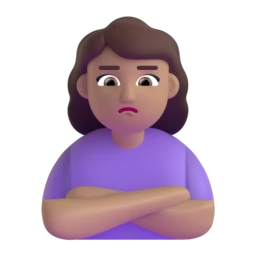 Woman pouting: medium skin tone animated emoji