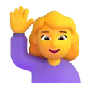 Woman raising hand 3D animated emoji