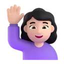 Woman raising hand: light skin tone 3D animated emoji