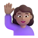 Woman raising hand: medium skin tone 3D animated emoji