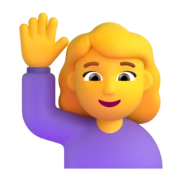 Woman raising hand animated emoji