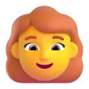 Woman: red hair 3D animated emoji