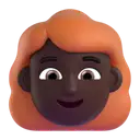 Woman: red hair: dark skin tone 3D animated emoji