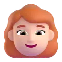Woman: red hair: light skin tone 3D animated emoji
