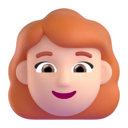 Woman: red hair: light skin tone animated emoji