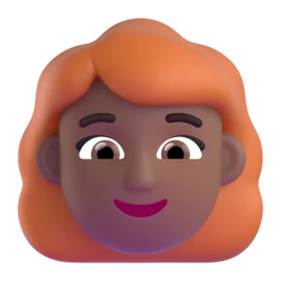 Woman: red hair: medium-dark skin tone animated emoji