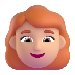 Woman: red hair: medium-light skin tone animated emoji