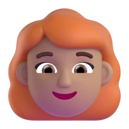 Woman: red hair: medium skin tone animated emoji