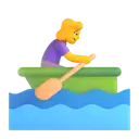 Woman rowing boat 3D animated emoji