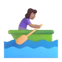 Woman rowing boat: medium skin tone 3D animated emoji