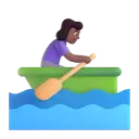 Woman rowing boat: medium-dark skin tone 3D animated emoji