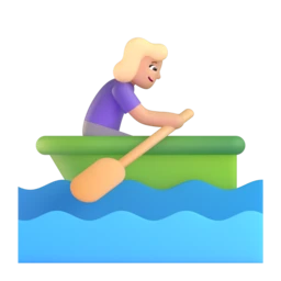 Woman rowing boat: medium-light skin tone animated emoji